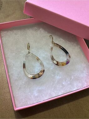 Brand New Gold Hook Teardrop Resin Earrings in Multitone